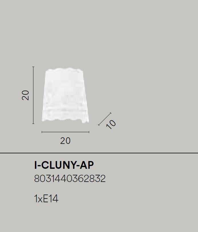 Applique metallo bianco paralume bianco forato 1XE14 non incl. CLUNY Applique metallo bianco paralume bianco forato 1XE14 non incl. CLUNY